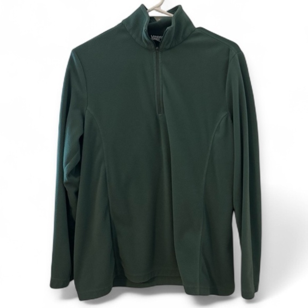 Lands End Women’s 1/4 zip fleece Size Medium Legacy Green